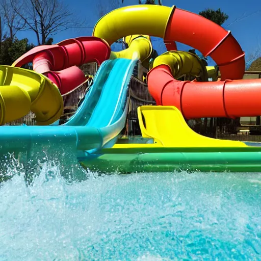 Image similar to photo of a creepy waterpark slide