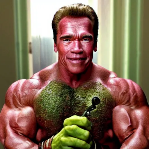 Image similar to arnold schwarzenegger as shrek