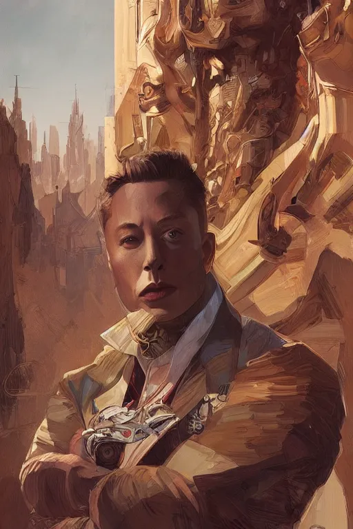 Image similar to male cottagecore elon musk, intricate, swagger, highly detailed, digital painting, artstation, concept art, smooth, sharp, focus, illustration, art by artgerm and greg rutkowski and alphonse mucha