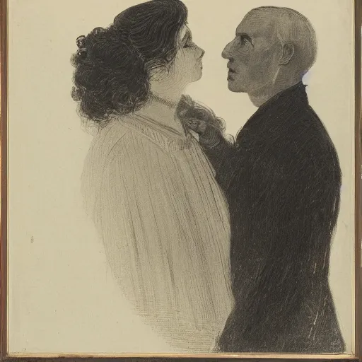 Image similar to portrait of a man in profile, woman