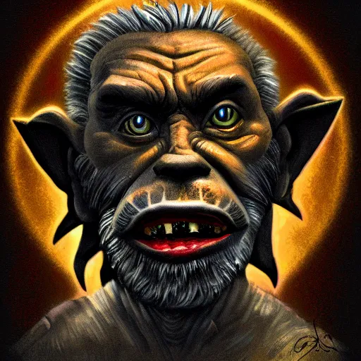 Prompt: orc einstein portrait