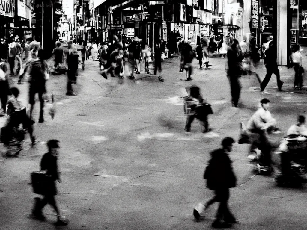 Prompt: long pause photography in a busy city by trent parke