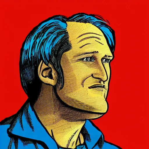 Prompt: a portrait illustration of Woody Harrelson drawn by ROBERT CRUMB