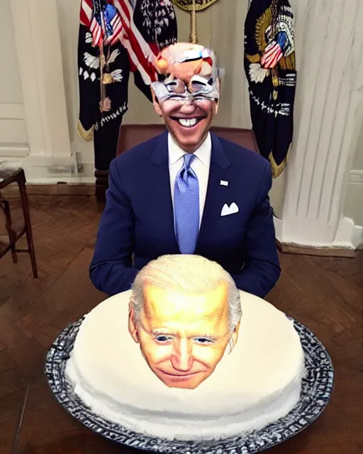 Image similar to joe biden made of cake