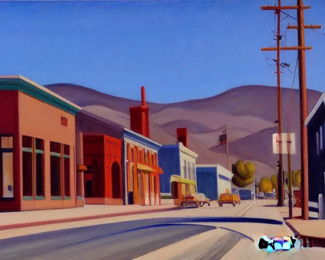 Image similar to a stunning painting of susanville california by edward hopper, award winning art