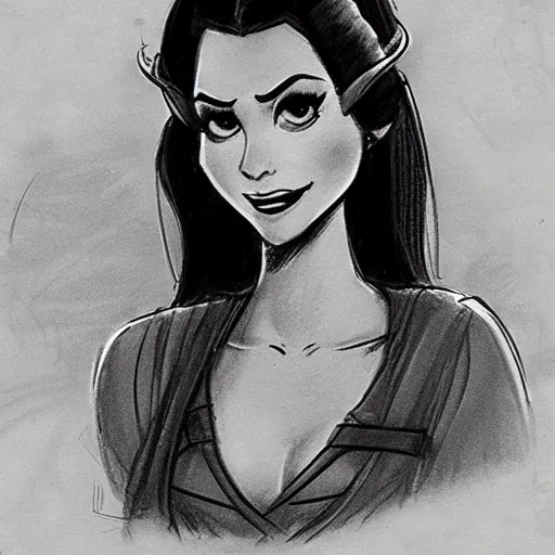 Image similar to milt kahl sketch of victoria justice as princess padme from star wars episode 3