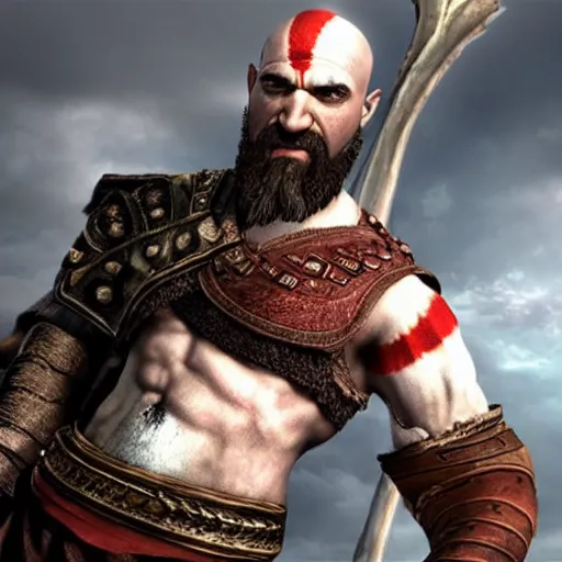 Prompt: Kratos Converts to islam