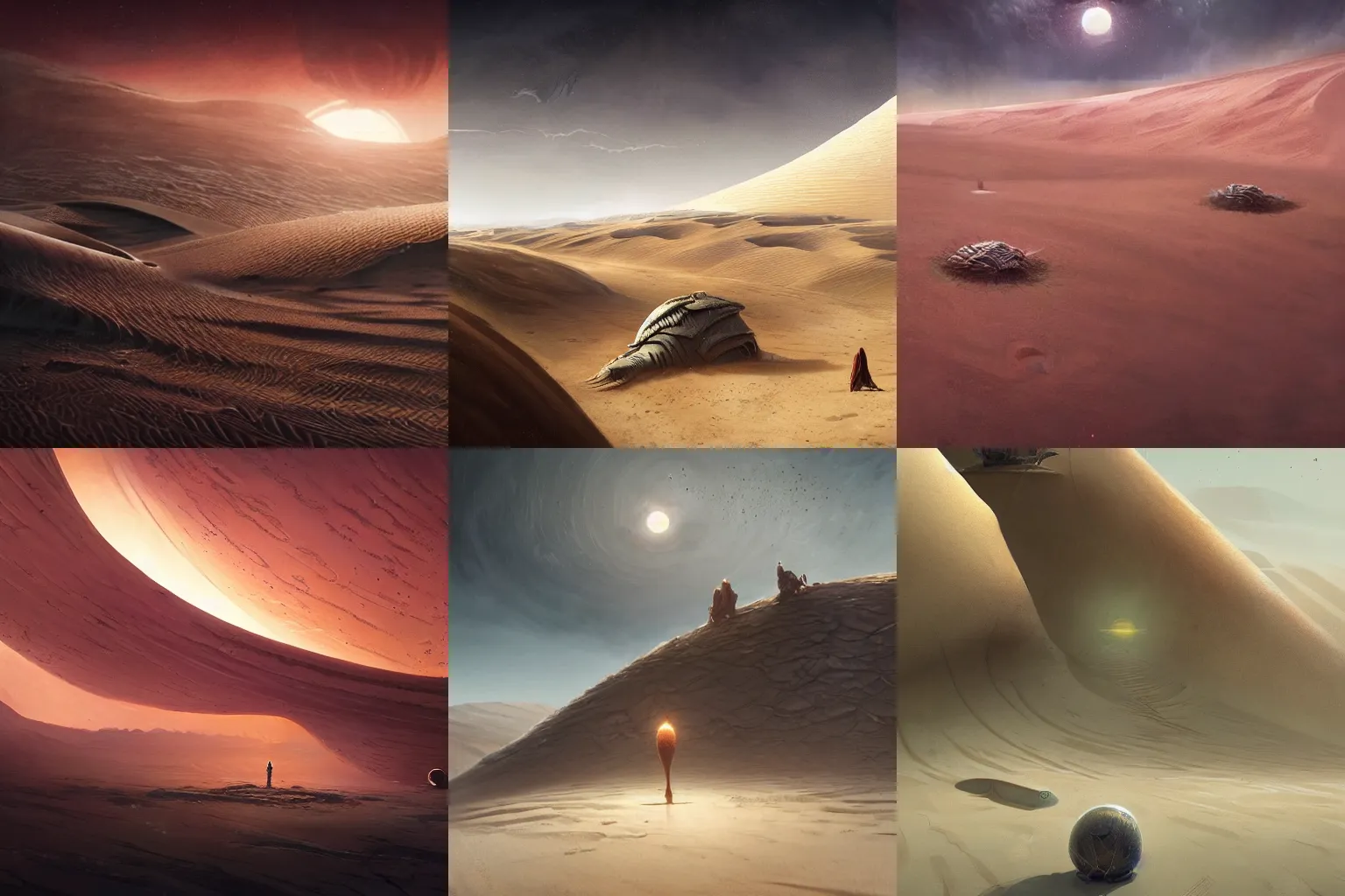 Prompt: dune planet, wanderer eaten by worm, highly detailed, sharp, 4k, award winning art by greg rutkowski