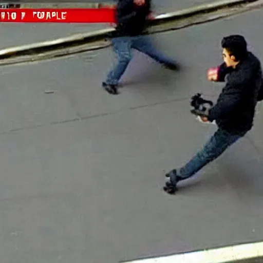 prompthunt: security camera footage of cristiano ronaldo robbing a