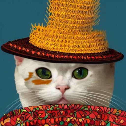 Prompt: a cat with a sombrero