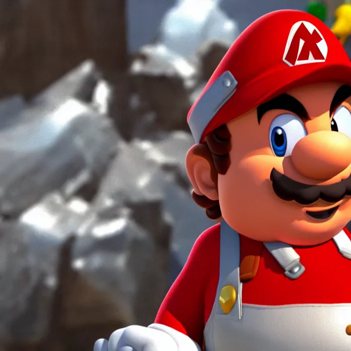 Image similar to jack black as super mario, movie still, 8 k,