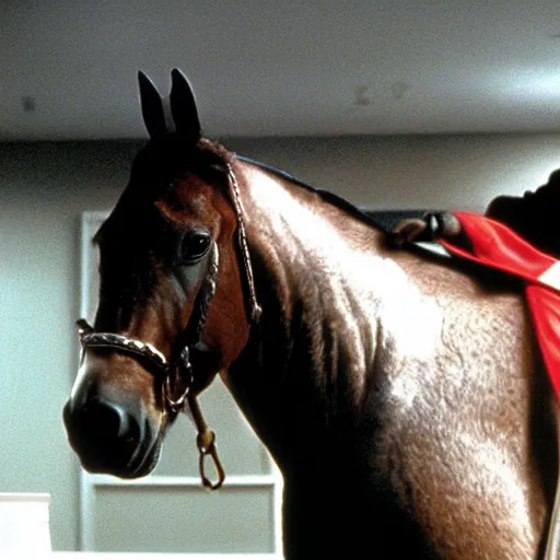 Prompt: horse in American Psycho (1999)