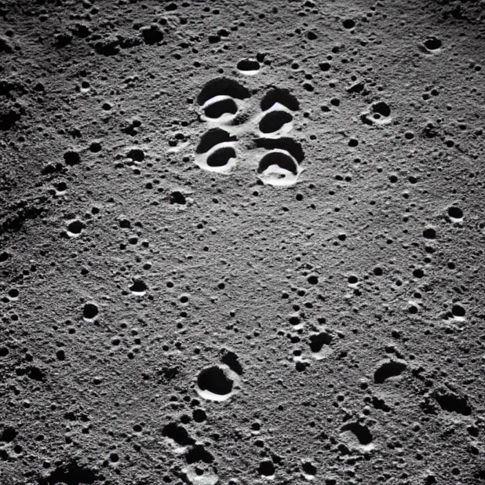 Image similar to boot prints on the lunar surface look like the punisher symbol