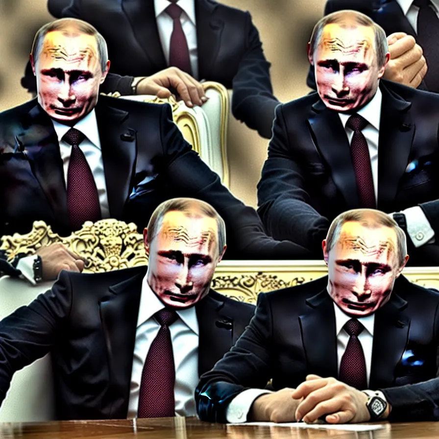 Prompt: putin took over the world