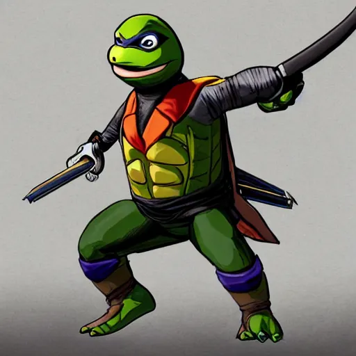 Prompt: ninja turtle in a GTA 5 loading screen, concept art by Anthony McBain