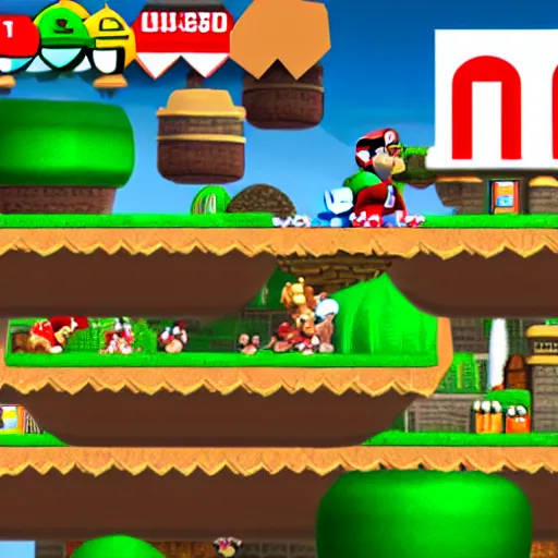 Prompt: Mario brothers in Noita, in-game screenshot