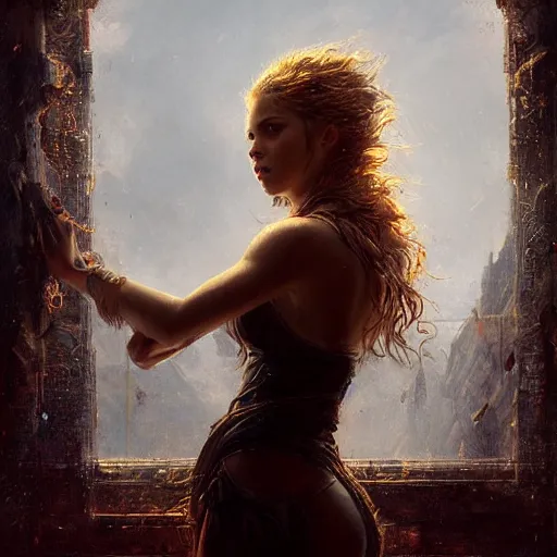 Prompt: portrait of Shakira, amazing splashscreen artwork, splash art, head slightly tilted, natural light, elegant, intricate, fantasy, atmospheric lighting, cinematic, matte painting, by Greg rutkowski