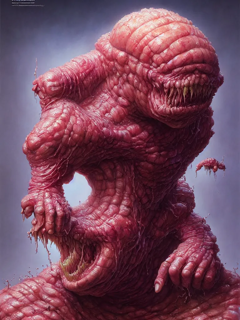 Prompt: hyperrealistic rendering, fat smooth cronenberg flesh monster final fantasy behemoth by donato giancola and greg rutkowski and wayne barlow and zdzisław beksinski, eyeballs, product photography, action figure, sofubi, studio lighting, colored gels, colored background