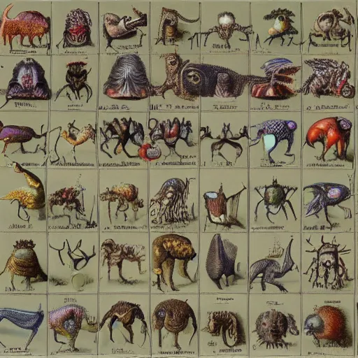 Image similar to bizarre bestiary of microcosmic creatures