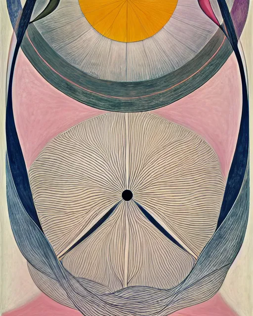 Prompt: blossoming rhythm, imperil, by hilma af klint, moebius, victo ngai, laurie greasly