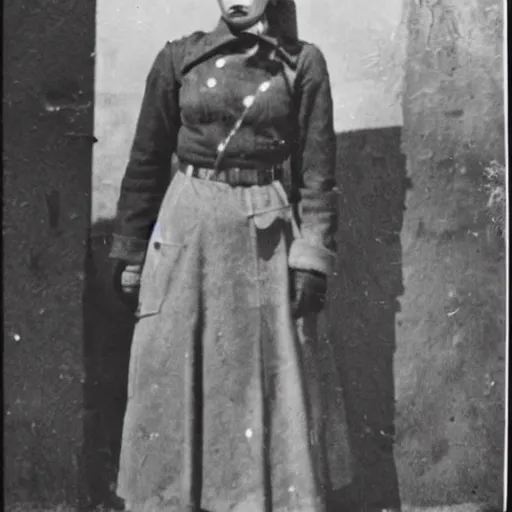 Image similar to a photo of a woman soldier in madrid from the spanish civil war