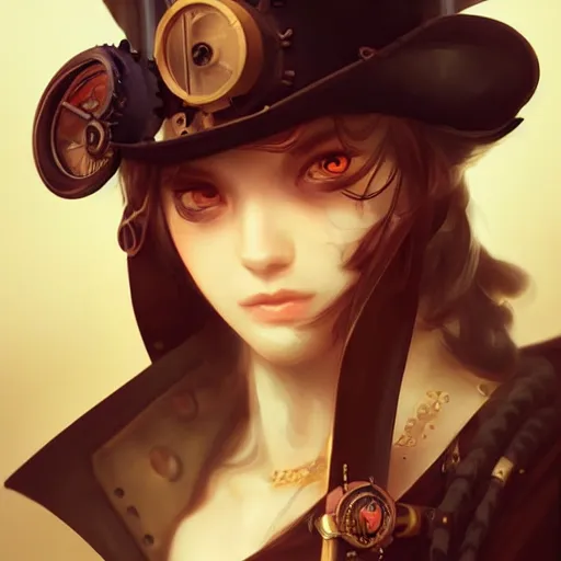 Image similar to portrait of a steampunk pirate, by guweiz and wlop and artgerm