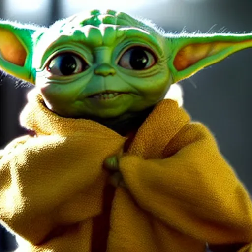 Image similar to yellow baby yoda