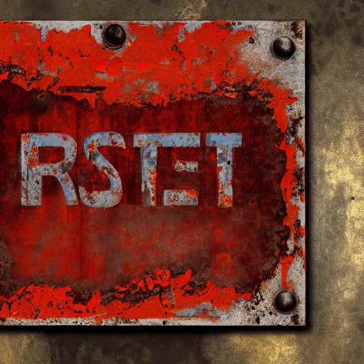 Prompt: rust belt sign covered with rust, digital painting, trending in Artstation, artstationHD, 4k, very very realistic, oil painting