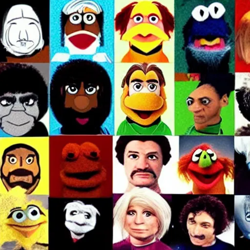 Image similar to the crew of star trek tng as muppets