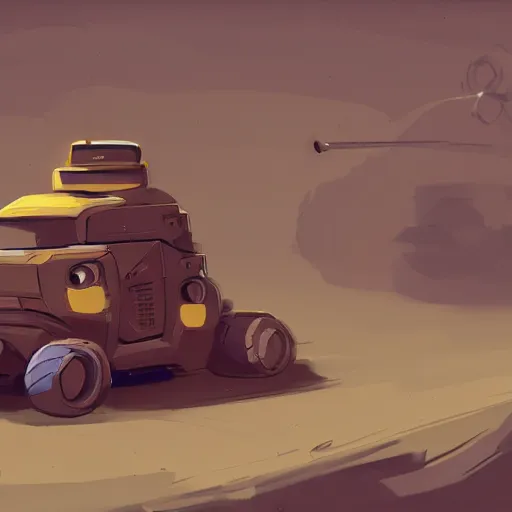 Image similar to 2d concept art of small vehicle by Dawid Michalczyk