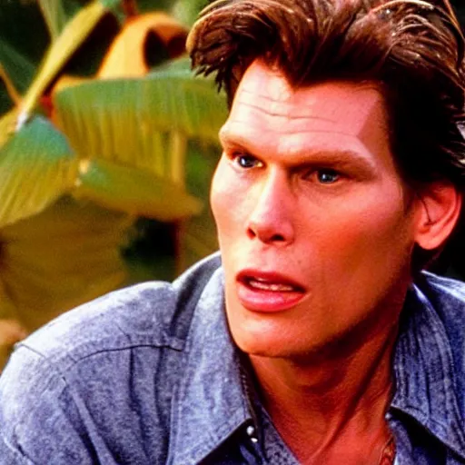 Image similar to Live Action Still of Jerma985 in Ace Ventura: Pet Detective, real life, hyperrealistic, ultra realistic, realistic, highly detailed, epic, HD quality, 8k resolution, body and headshot, film still