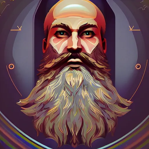 Prompt: bearded holographic god, artstation