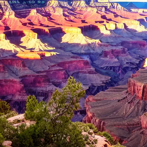 Prompt: holographic iridescent Grand Canyon cinematic