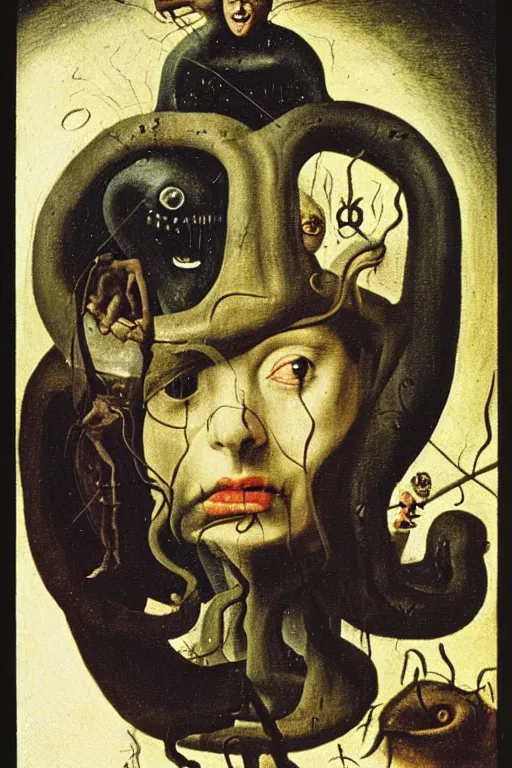 Image similar to An instax film still of Medusa by Hieronymus Bosch, by Salvador Dali