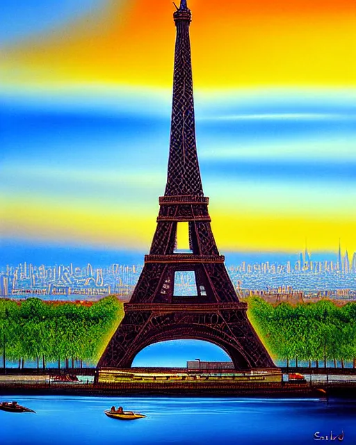 Image similar to scenic view of eiffel tower by salavador dali