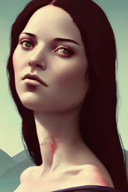 Image similar to beautiful portrait of a woman, negative no not mona lisa pose, gta v, stephen bliss, unreal engine, fantasy art by greg rutkowski, loish, rhads, ferdinand knab, makoto shinkai and lois van baarle, ilya kuvshinov, rossdraws, tom bagshaw, global illumination, radiant light, detailed and intricate environment