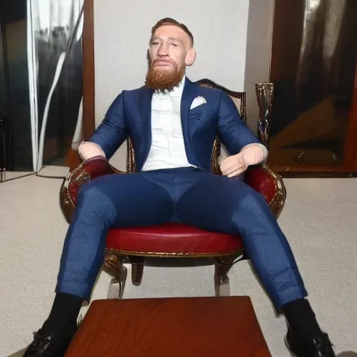 Image similar to conor mcgregor sitting on his chair