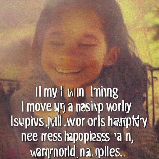 Prompt: i'm moving on as i fall asleep my memories of love i try to keep i see a world of happiness there's no pain, there's no stress children playing in the summer sun dancing people having fun a world of love at it seems when you're living in the land of dreams