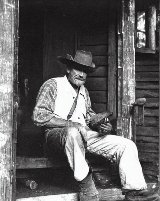 Prompt: “a black and white photograph of an Appalachian bootlegger during prohibition, sitting on the porch with a jar of moonshine next to him, realistic, vintage, antiqued look, grainy film”