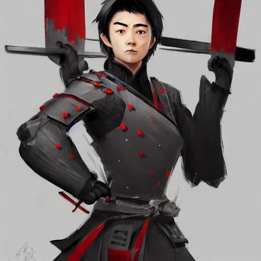 Prompt: full body concept art of a samurai ninja warrior pixar cute realistic shaded sharp lines stylized by stanley artgerm lau, wlop, rossdraws, james jean, jakob eirich, andrei riabovitchev, marc simonetti, and sakimichan, trending on artstation