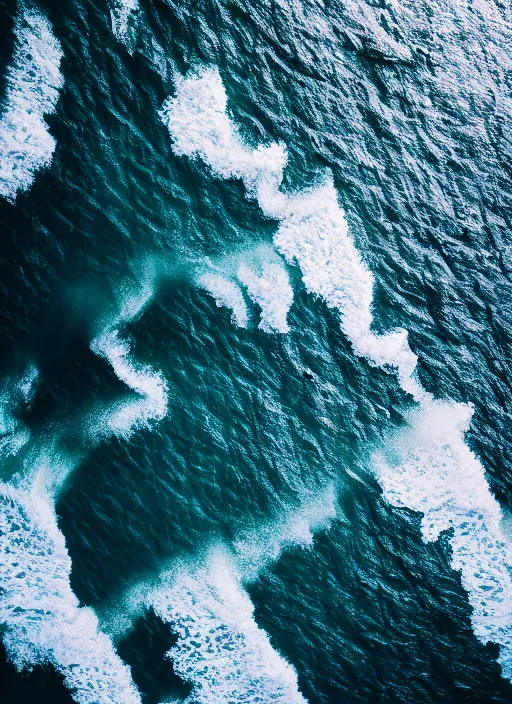 Image similar to a view of the ocean from a cliff, a tilt shift photo by liam wong, unsplash, naturalism, cinematic view, terragen, shot on 7 0 mm