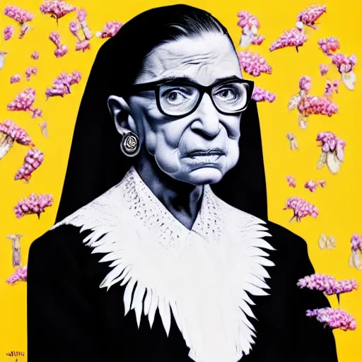 Prompt: ruth bader ginsburg on the cover of igor by tyler the creator, album artwork