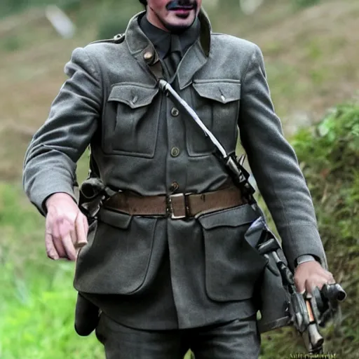 Image similar to Keanu Reeves in a World War 1 trench