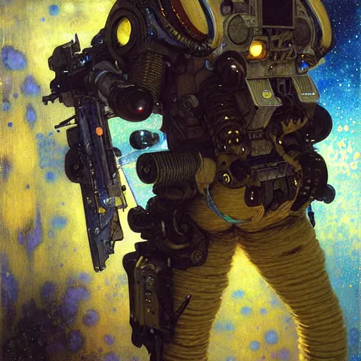 Image similar to portrait of a wolf in uniform as space engineer. shadowrun furaffiniy cyberpunk fantasy highly detailed painting by gaston bussiere craig mullins jc leyendecker gustav klimt artgerm greg rutkowski john berkey, bergey, craig mullins, ruan jia, raymond swanland, jeremy mann, tom lovell, alex malveda