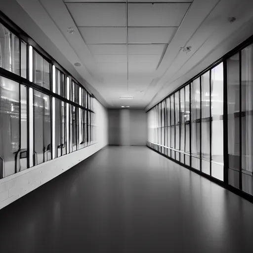 Image similar to dark empty urban office, midnight scary, award-winning photography 4k