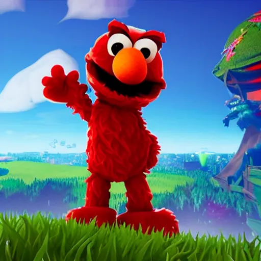 Image similar to elmo in fortnite