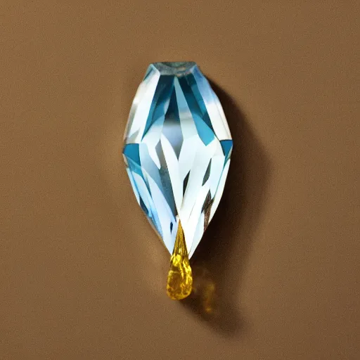 Prompt: A topaz crystal in the shape of a banana.