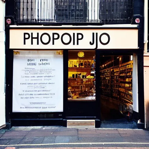 Prompt: “a shop called Phooj on Marylebone High St - make sure the text is clear on the sign”