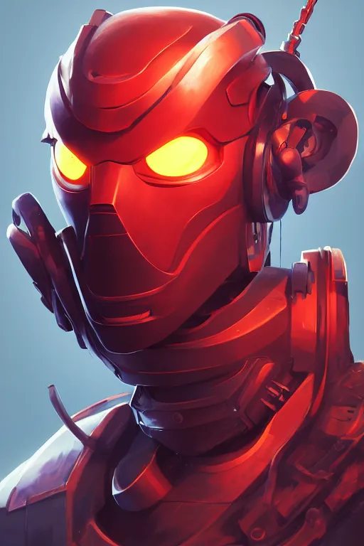 Image similar to epic mask helmet robot ninja portrait stylized as fornite style game design fanart by concept artist gervasio canda, behance hd by jesper ejsing, by rhads, makoto shinkai and lois van baarle, ilya kuvshinov, rossdraws global illumination radiating a glowing aura global illumination ray tracing hdr render in unreal engine 5