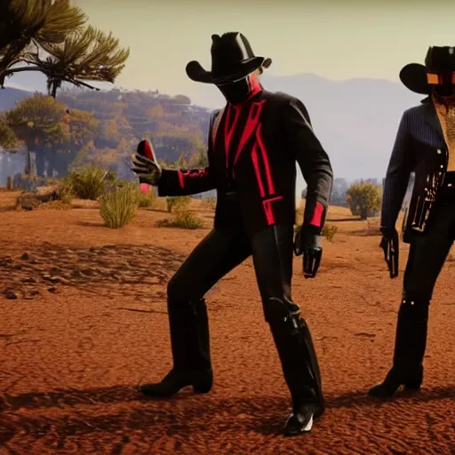 Prompt: Daft Punk in Red Dead Redemption 2